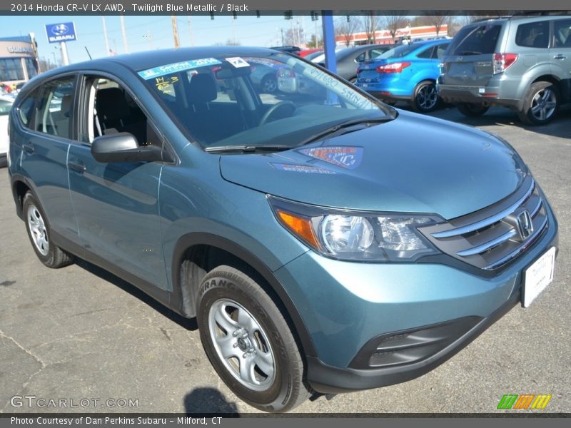 Twilight Blue Metallic / Black 2014 Honda CR-V LX AWD