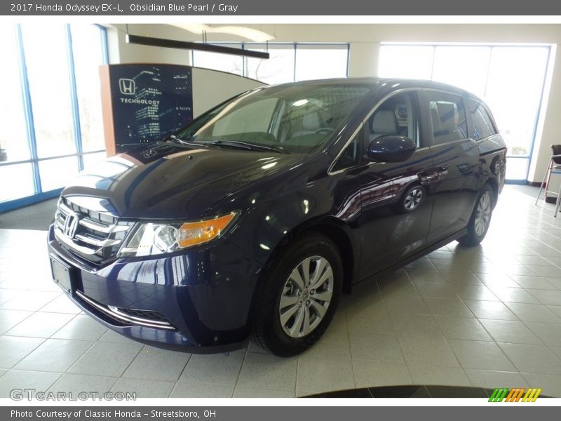 Obsidian Blue Pearl / Gray 2017 Honda Odyssey EX-L