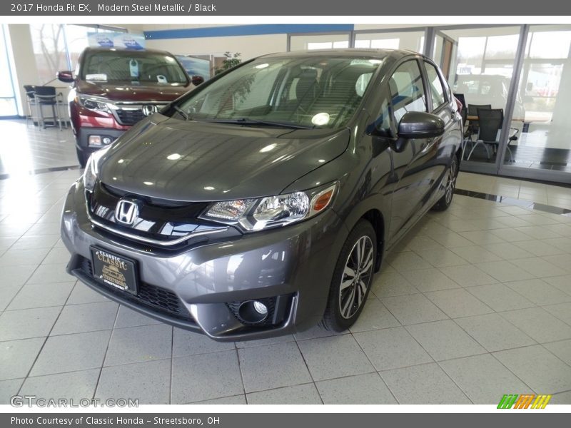 Modern Steel Metallic / Black 2017 Honda Fit EX
