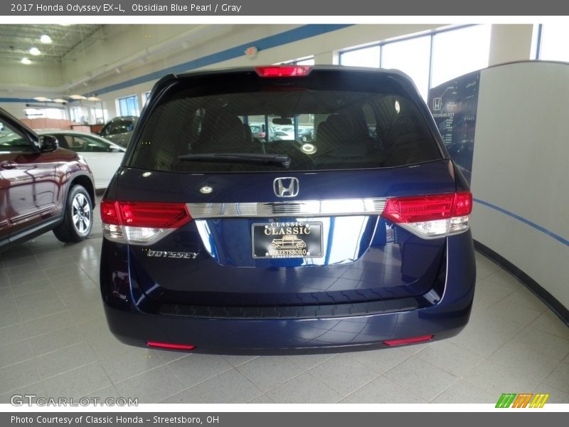 Obsidian Blue Pearl / Gray 2017 Honda Odyssey EX-L