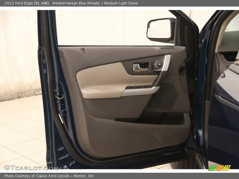 Mediterranean Blue Metallic / Medium Light Stone 2011 Ford Edge SEL AWD