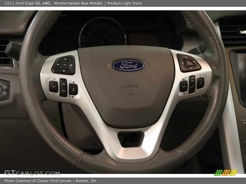 Mediterranean Blue Metallic / Medium Light Stone 2011 Ford Edge SEL AWD
