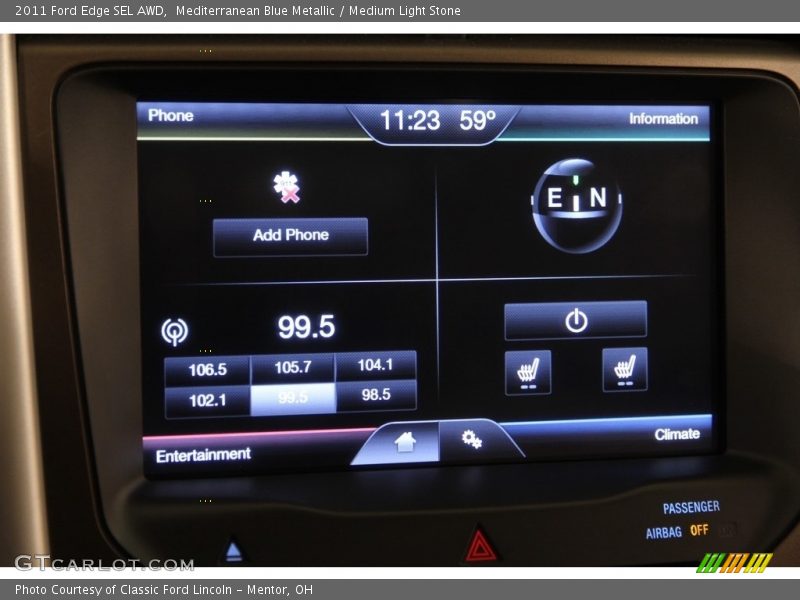 Mediterranean Blue Metallic / Medium Light Stone 2011 Ford Edge SEL AWD