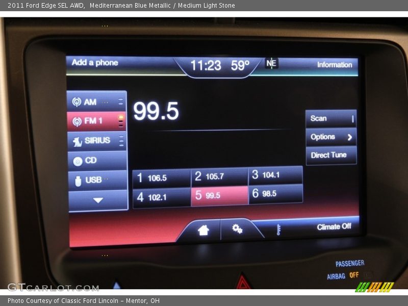 Mediterranean Blue Metallic / Medium Light Stone 2011 Ford Edge SEL AWD