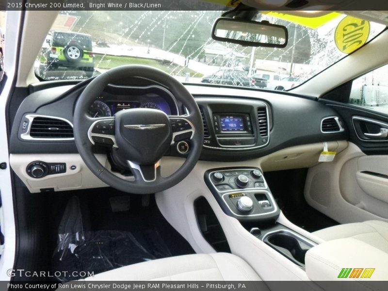 Bright White / Black/Linen 2015 Chrysler 200 Limited