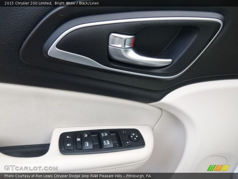 Bright White / Black/Linen 2015 Chrysler 200 Limited