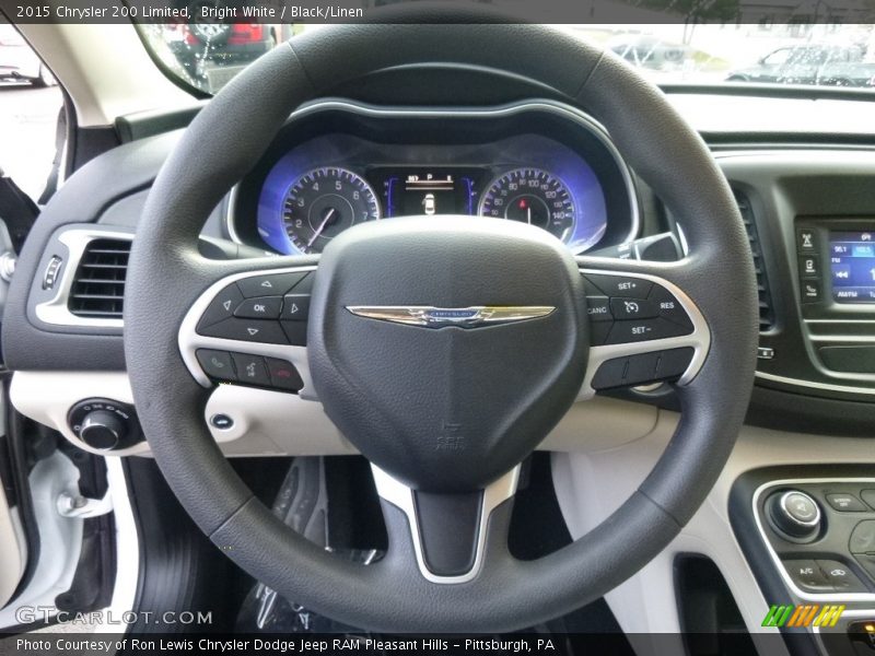 Bright White / Black/Linen 2015 Chrysler 200 Limited