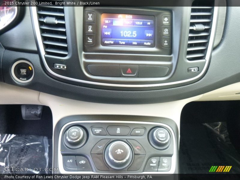 Bright White / Black/Linen 2015 Chrysler 200 Limited