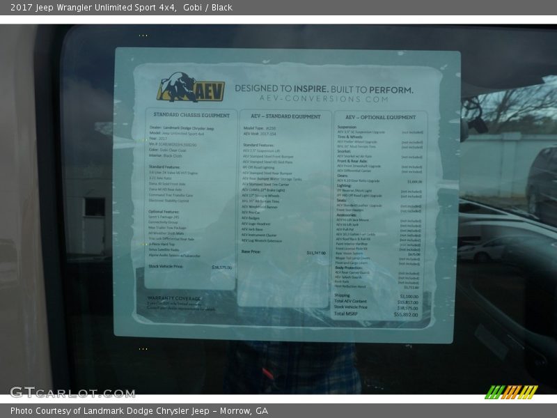 Gobi / Black 2017 Jeep Wrangler Unlimited Sport 4x4