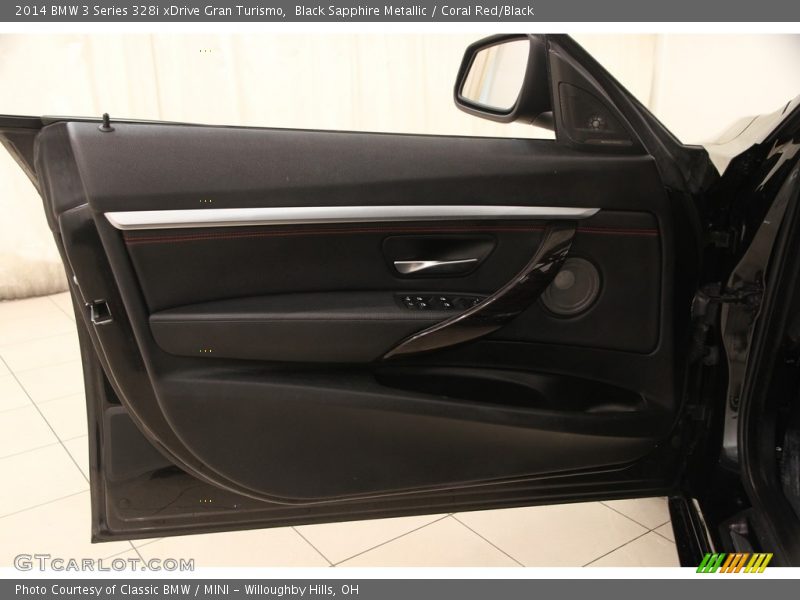Black Sapphire Metallic / Coral Red/Black 2014 BMW 3 Series 328i xDrive Gran Turismo