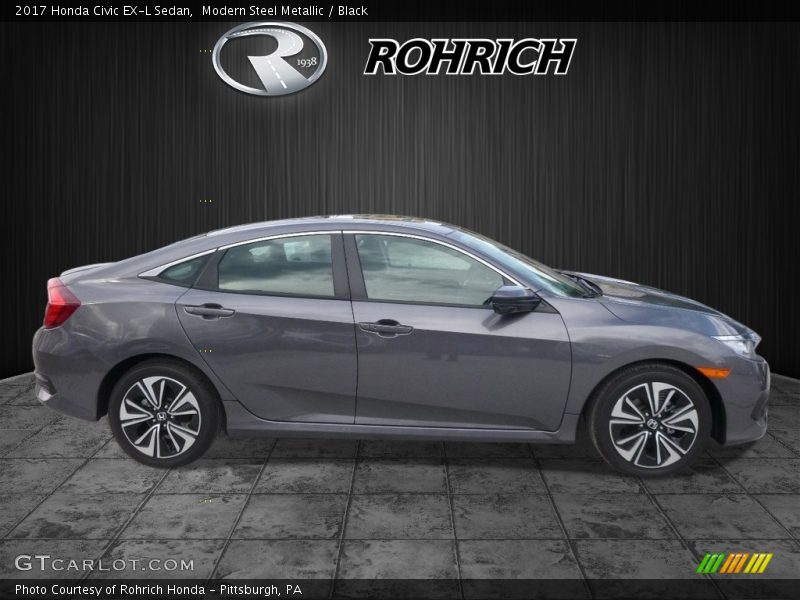 Modern Steel Metallic / Black 2017 Honda Civic EX-L Sedan