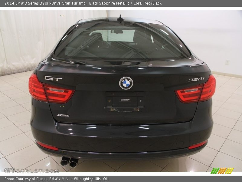 Black Sapphire Metallic / Coral Red/Black 2014 BMW 3 Series 328i xDrive Gran Turismo