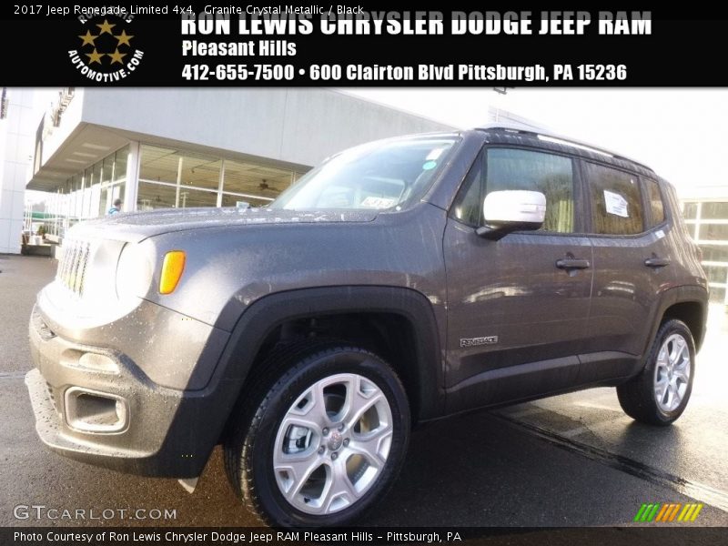 Granite Crystal Metallic / Black 2017 Jeep Renegade Limited 4x4