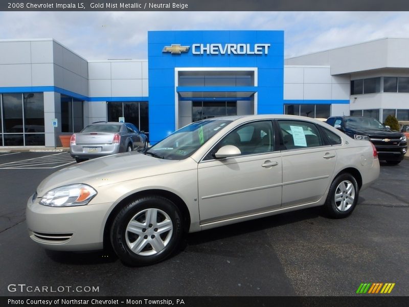 Gold Mist Metallic / Neutral Beige 2008 Chevrolet Impala LS