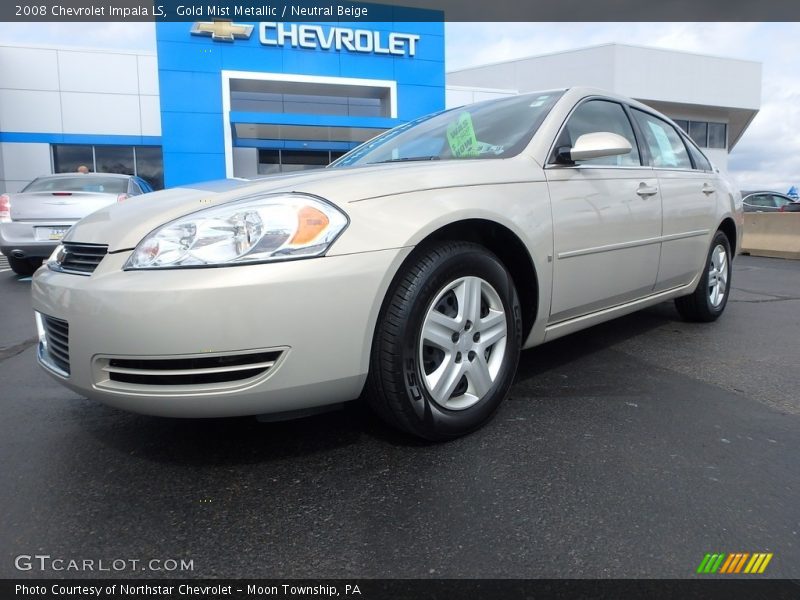 Gold Mist Metallic / Neutral Beige 2008 Chevrolet Impala LS