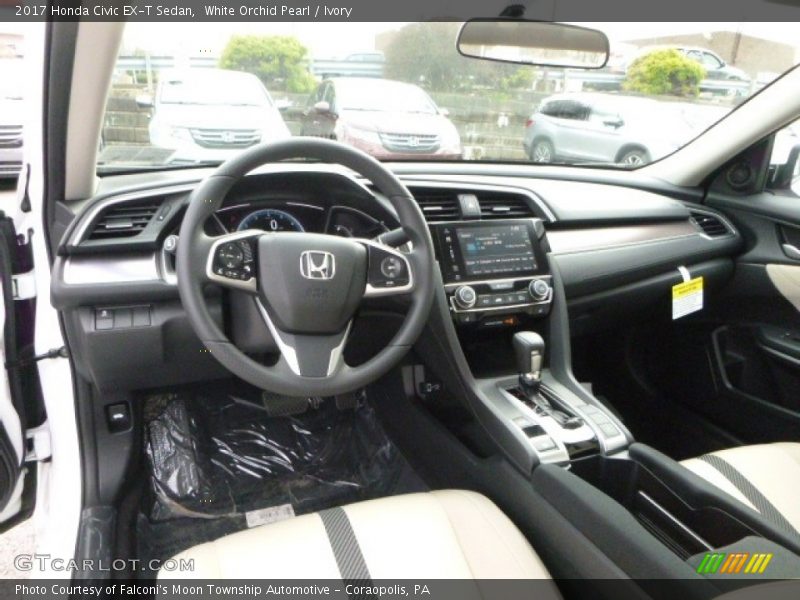 White Orchid Pearl / Ivory 2017 Honda Civic EX-T Sedan