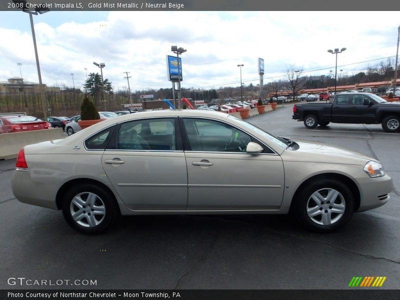 Gold Mist Metallic / Neutral Beige 2008 Chevrolet Impala LS