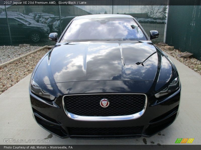 Ebony Black / Latte 2017 Jaguar XE 20d Premium AWD
