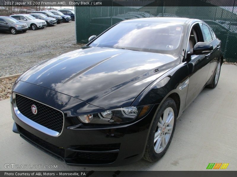 Ebony Black / Latte 2017 Jaguar XE 20d Premium AWD