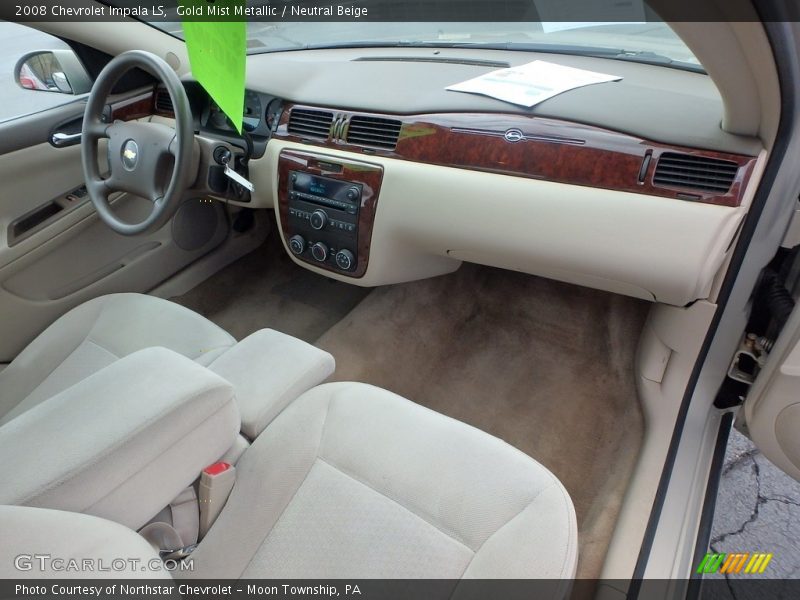Gold Mist Metallic / Neutral Beige 2008 Chevrolet Impala LS