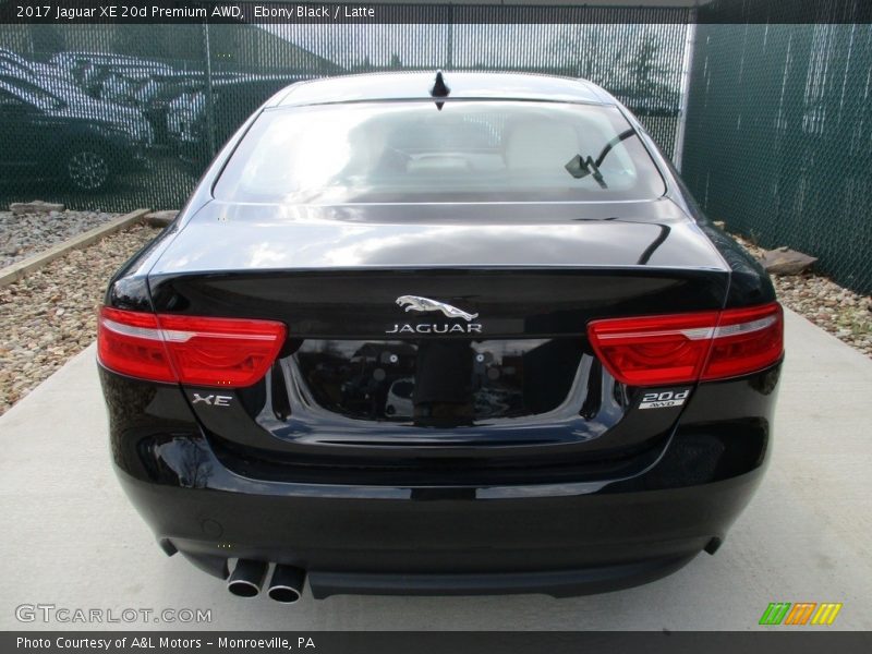 Ebony Black / Latte 2017 Jaguar XE 20d Premium AWD