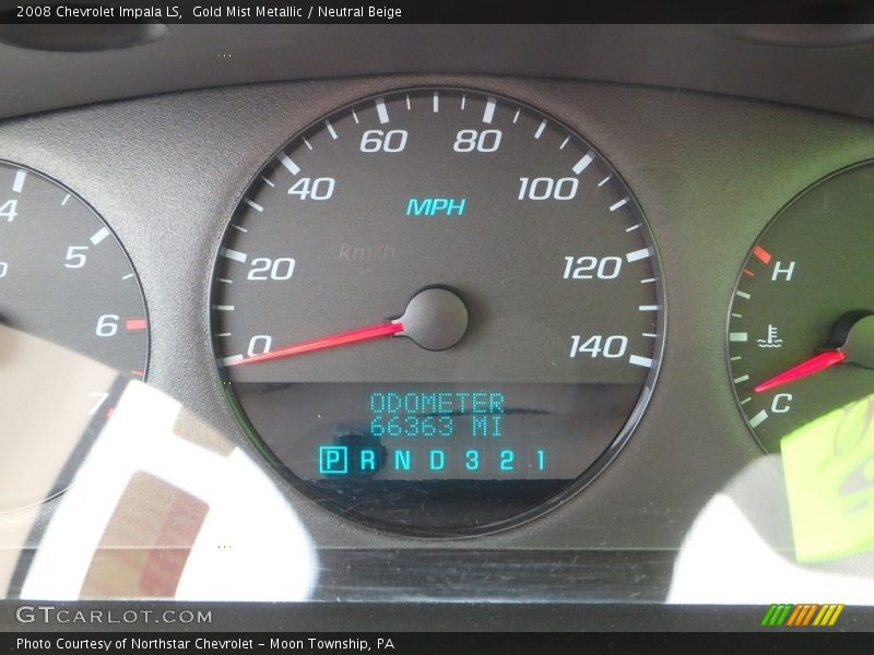 Gold Mist Metallic / Neutral Beige 2008 Chevrolet Impala LS
