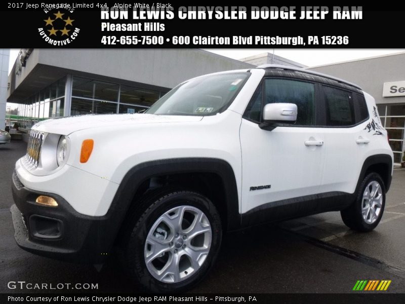 Alpine White / Black 2017 Jeep Renegade Limited 4x4