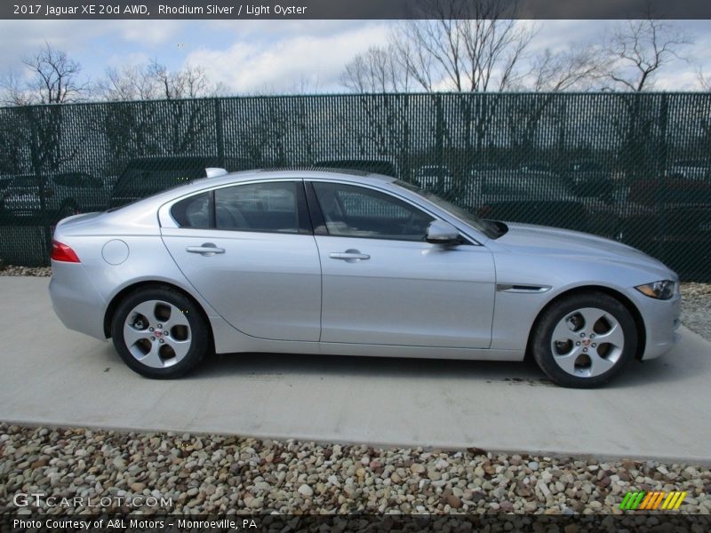 Rhodium Silver / Light Oyster 2017 Jaguar XE 20d AWD