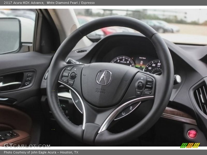 White Diamond Pearl / Espresso 2017 Acura MDX Advance