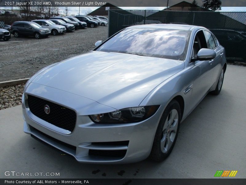Rhodium Silver / Light Oyster 2017 Jaguar XE 20d AWD