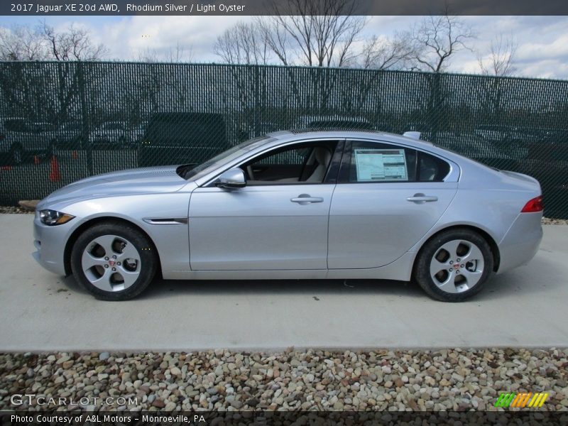 Rhodium Silver / Light Oyster 2017 Jaguar XE 20d AWD