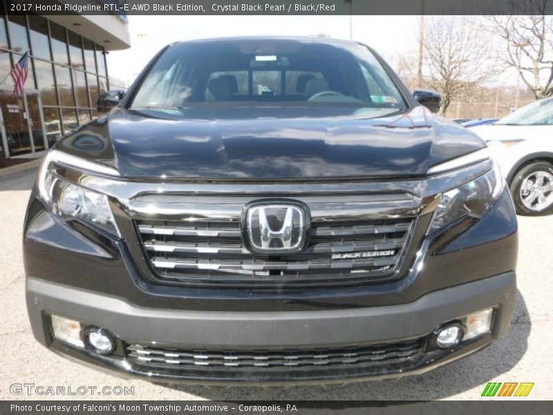 Crystal Black Pearl / Black/Red 2017 Honda Ridgeline RTL-E AWD Black Edition