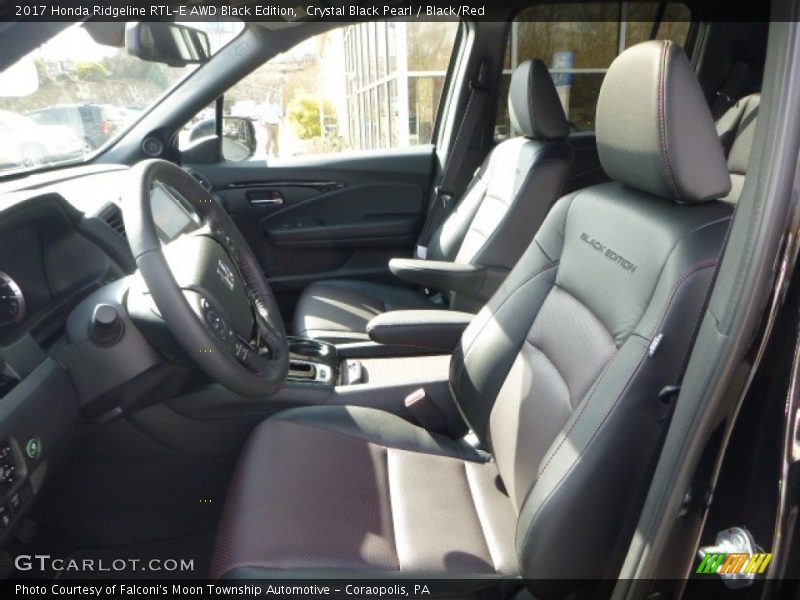 Crystal Black Pearl / Black/Red 2017 Honda Ridgeline RTL-E AWD Black Edition