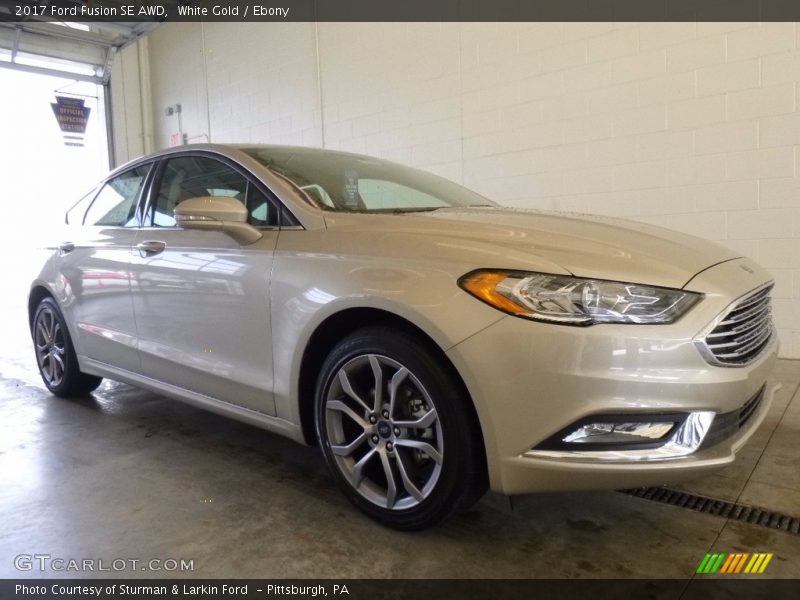 White Gold / Ebony 2017 Ford Fusion SE AWD