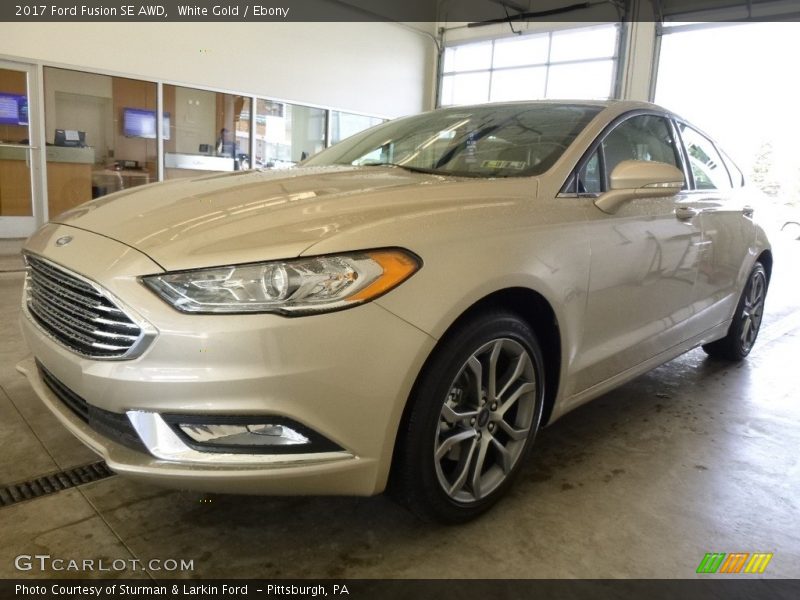 White Gold / Ebony 2017 Ford Fusion SE AWD