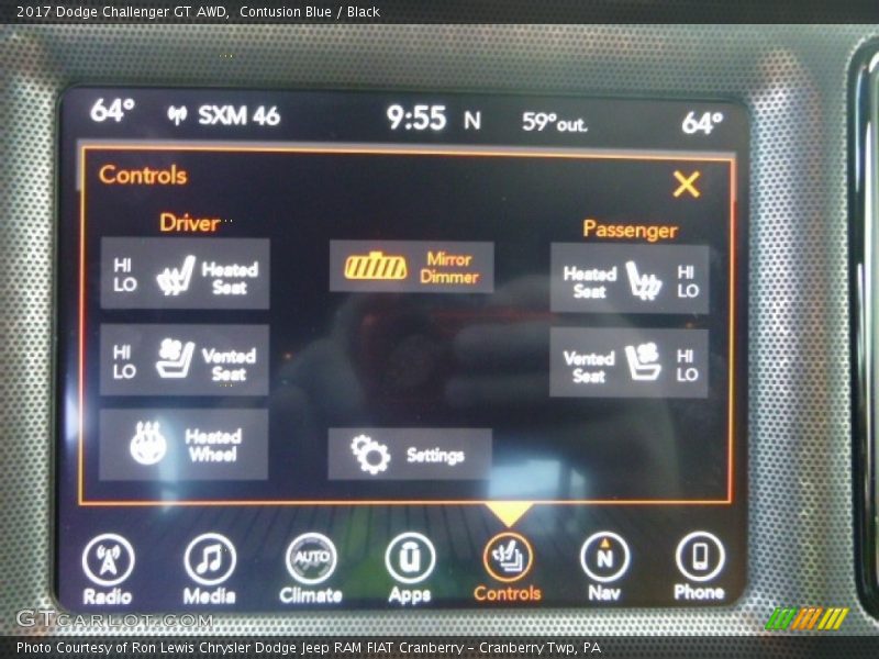 Contusion Blue / Black 2017 Dodge Challenger GT AWD