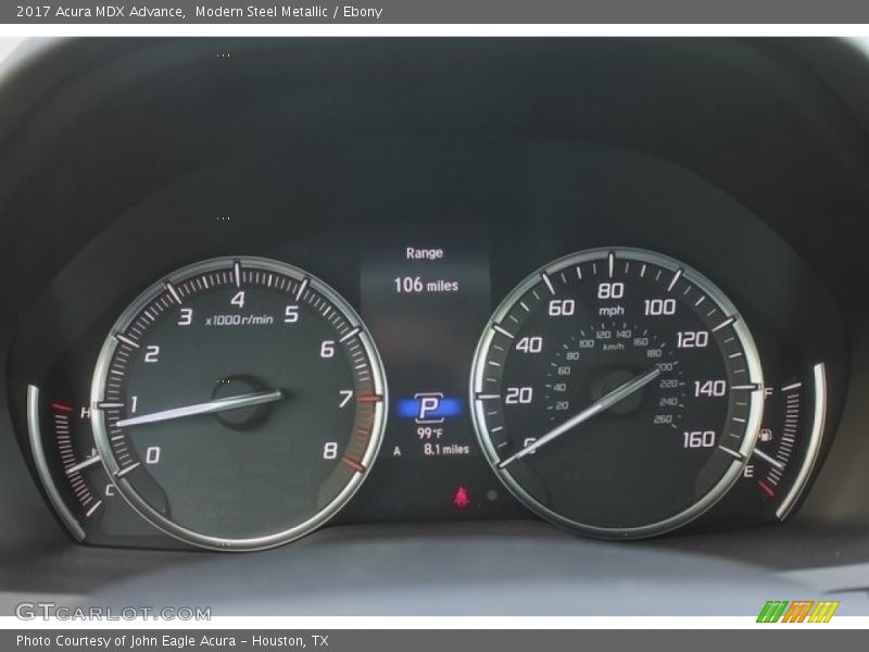 Modern Steel Metallic / Ebony 2017 Acura MDX Advance