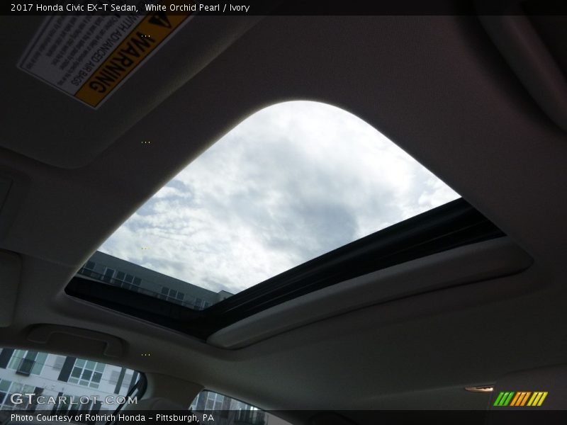 White Orchid Pearl / Ivory 2017 Honda Civic EX-T Sedan