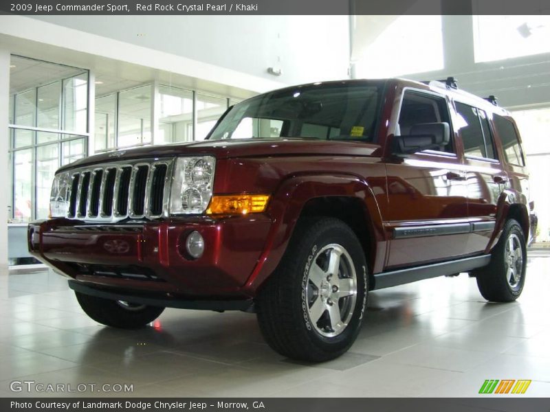 Red Rock Crystal Pearl / Khaki 2009 Jeep Commander Sport