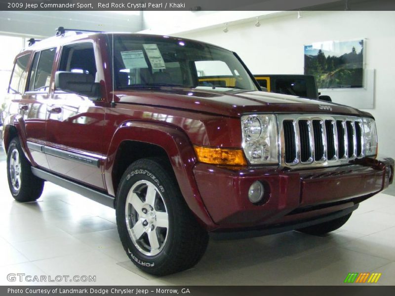 Red Rock Crystal Pearl / Khaki 2009 Jeep Commander Sport