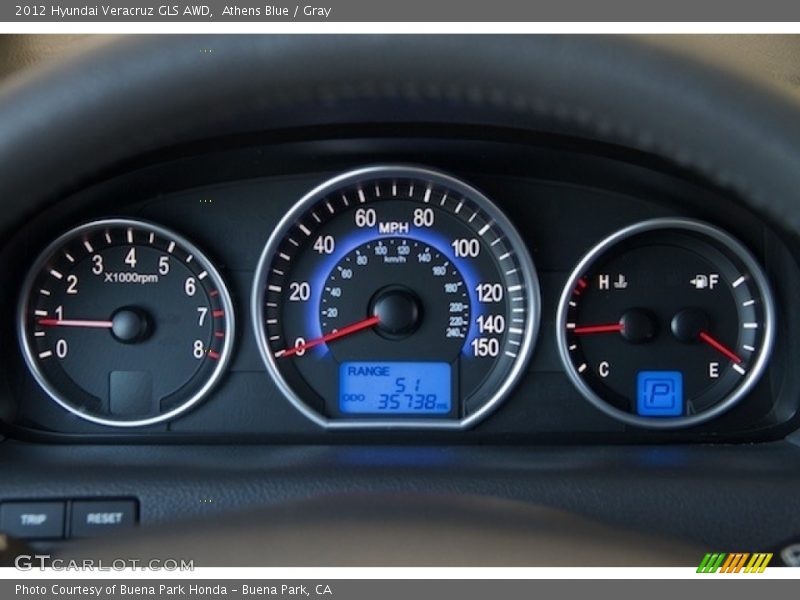 Athens Blue / Gray 2012 Hyundai Veracruz GLS AWD