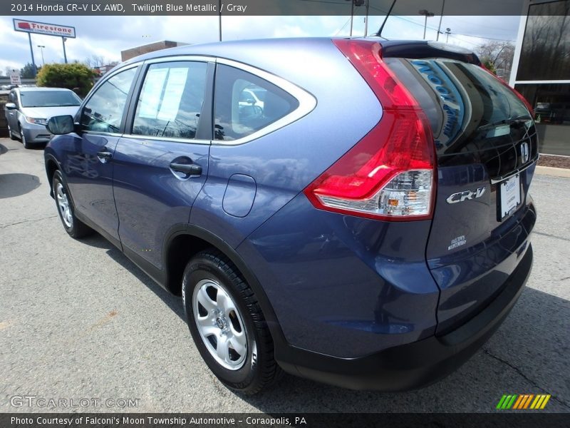 Twilight Blue Metallic / Gray 2014 Honda CR-V LX AWD