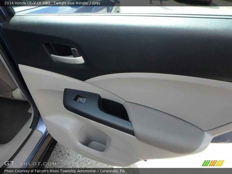 Twilight Blue Metallic / Gray 2014 Honda CR-V LX AWD