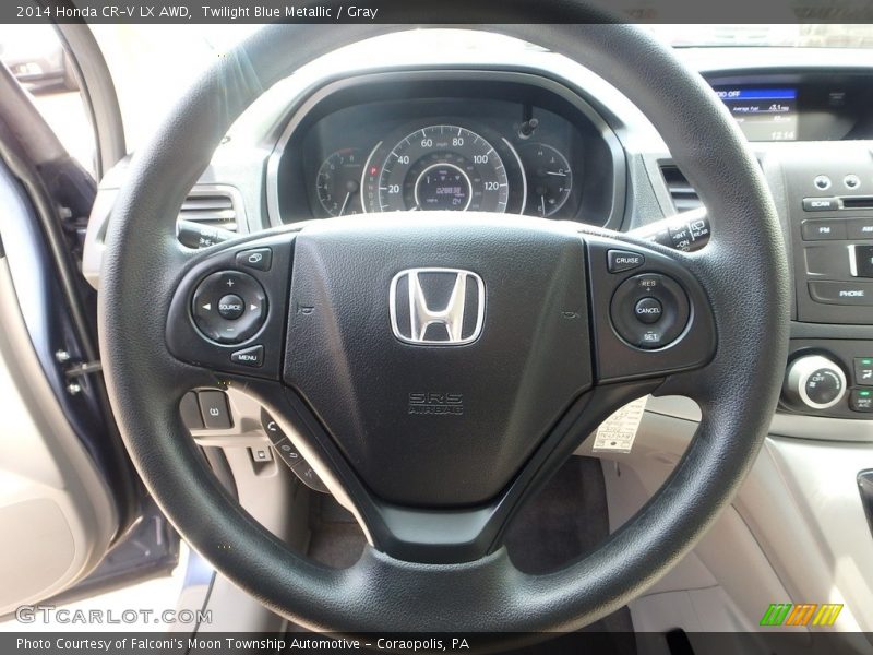 Twilight Blue Metallic / Gray 2014 Honda CR-V LX AWD