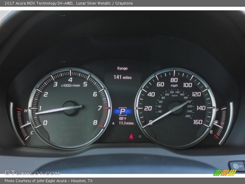 Lunar Silver Metallic / Graystone 2017 Acura MDX Technology SH-AWD