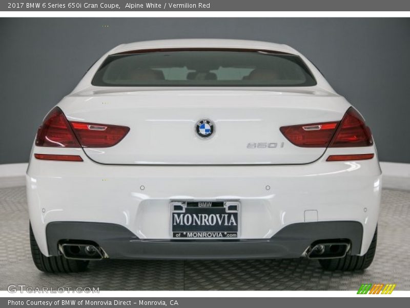 Alpine White / Vermilion Red 2017 BMW 6 Series 650i Gran Coupe