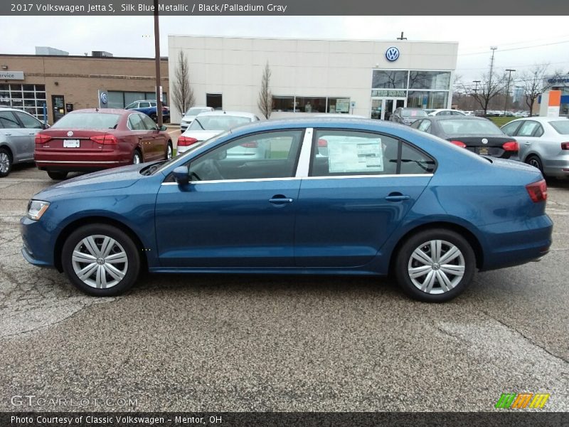 Silk Blue Metallic / Black/Palladium Gray 2017 Volkswagen Jetta S