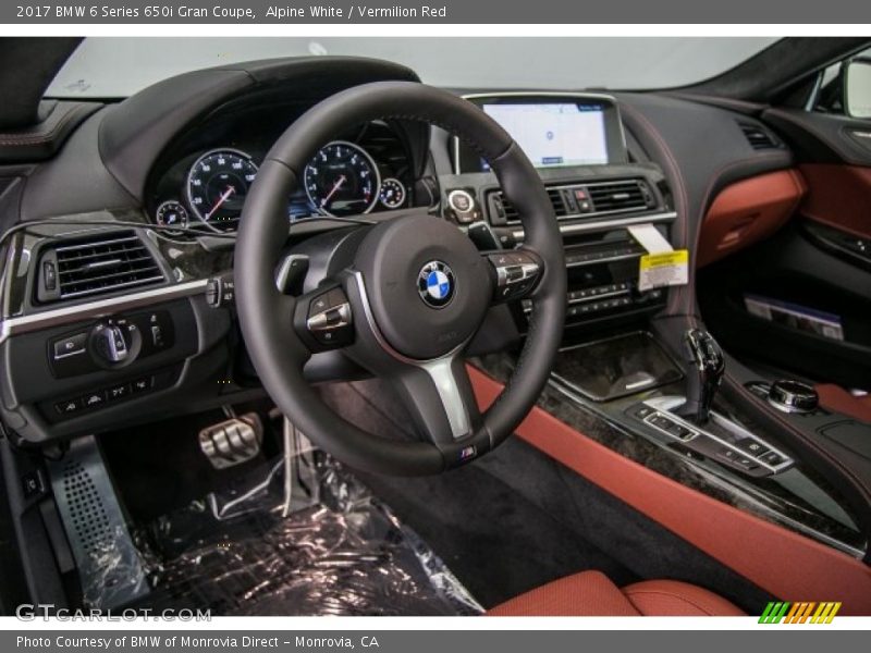 Alpine White / Vermilion Red 2017 BMW 6 Series 650i Gran Coupe