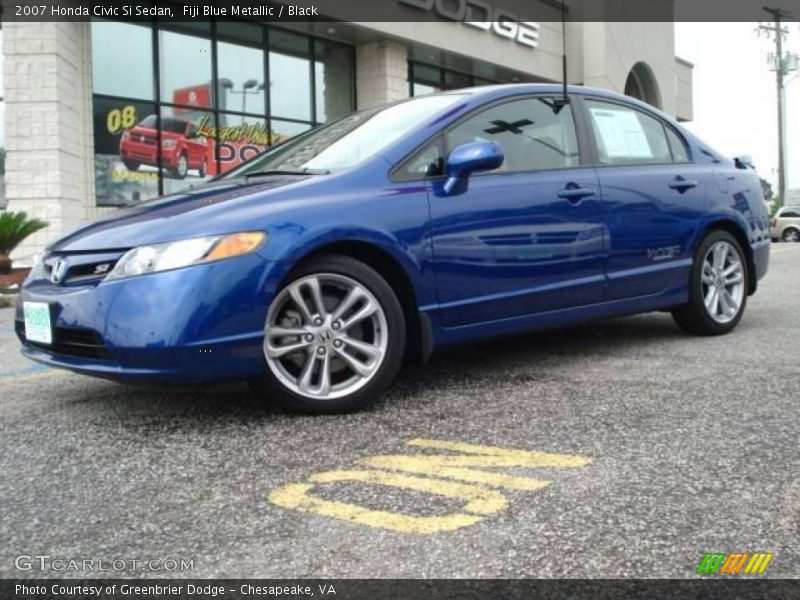 Fiji Blue Metallic / Black 2007 Honda Civic Si Sedan