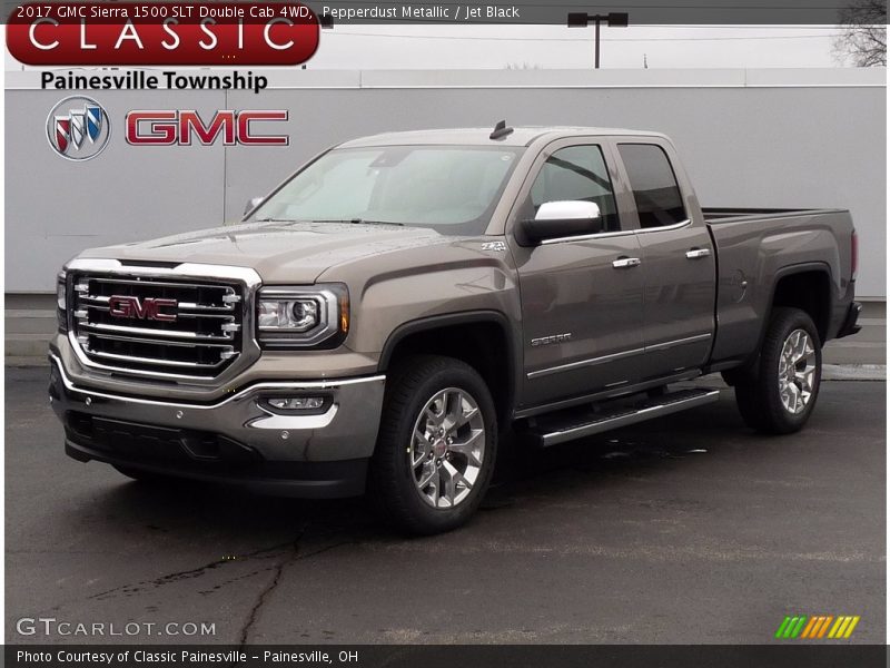 Pepperdust Metallic / Jet Black 2017 GMC Sierra 1500 SLT Double Cab 4WD